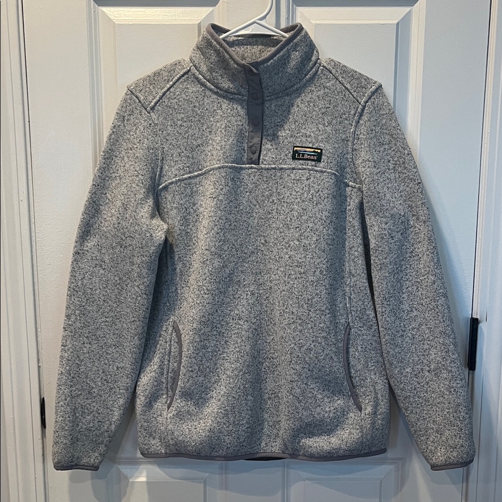 L.L. Bean Women’s Sweater Fleece Pullover Size Large Color Pewter